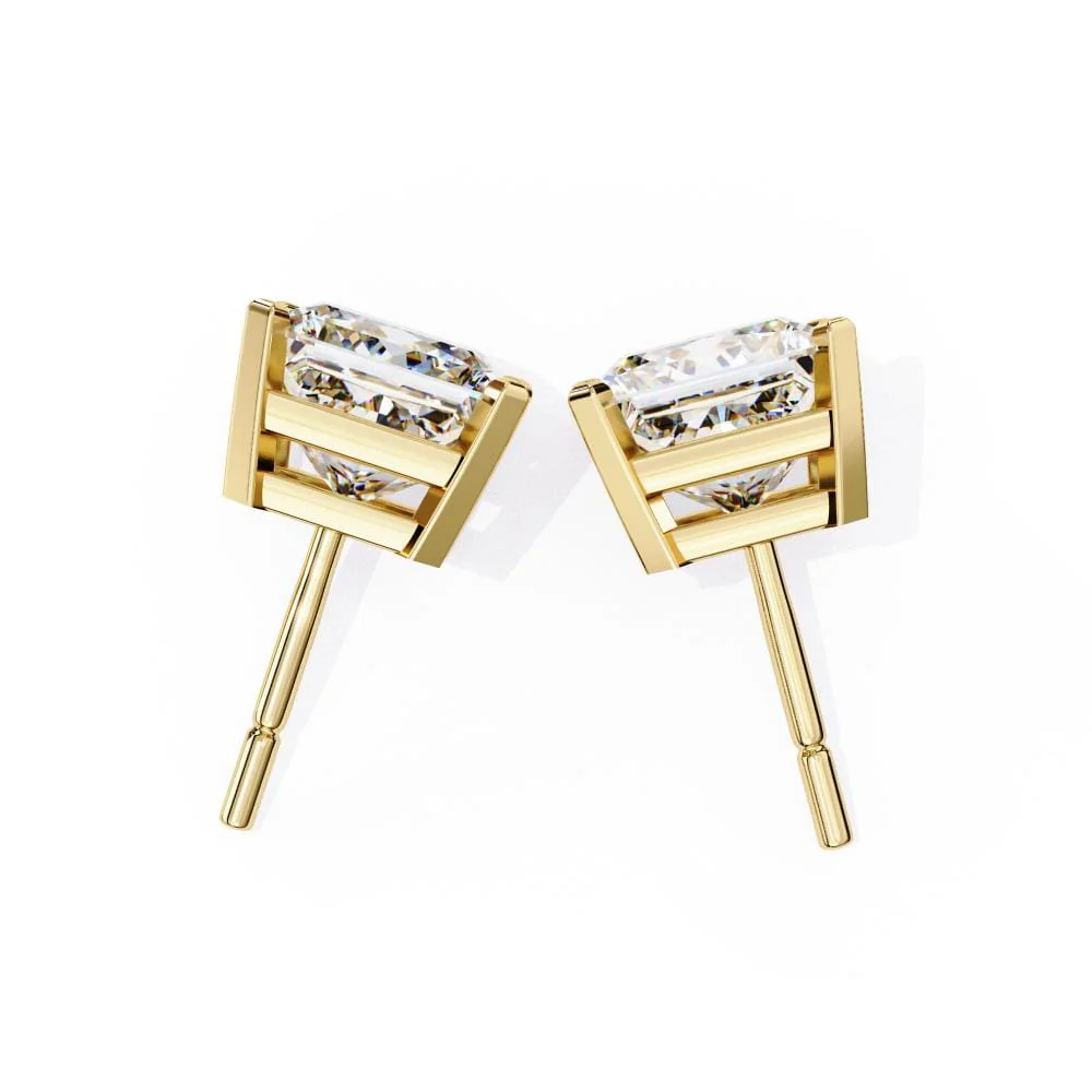 Princess Solitaire Stud Earrings - Image 8