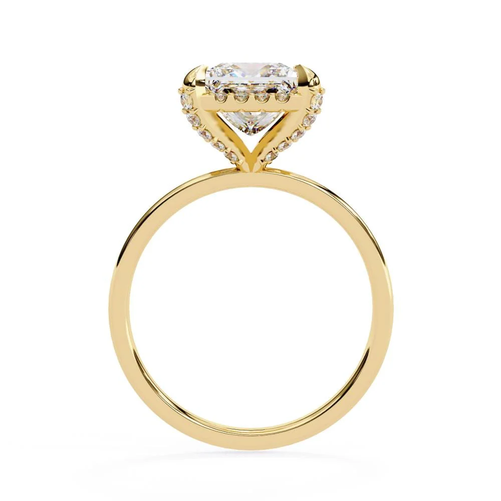 Princess Solitaire with Halo Engagement ring - Image 6
