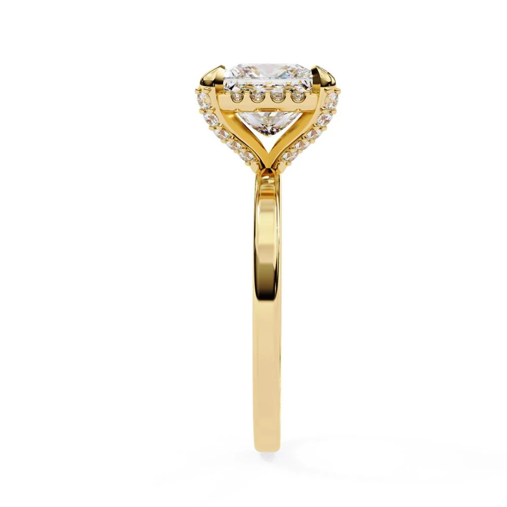 Princess Solitaire with Halo Engagement ring - Image 7