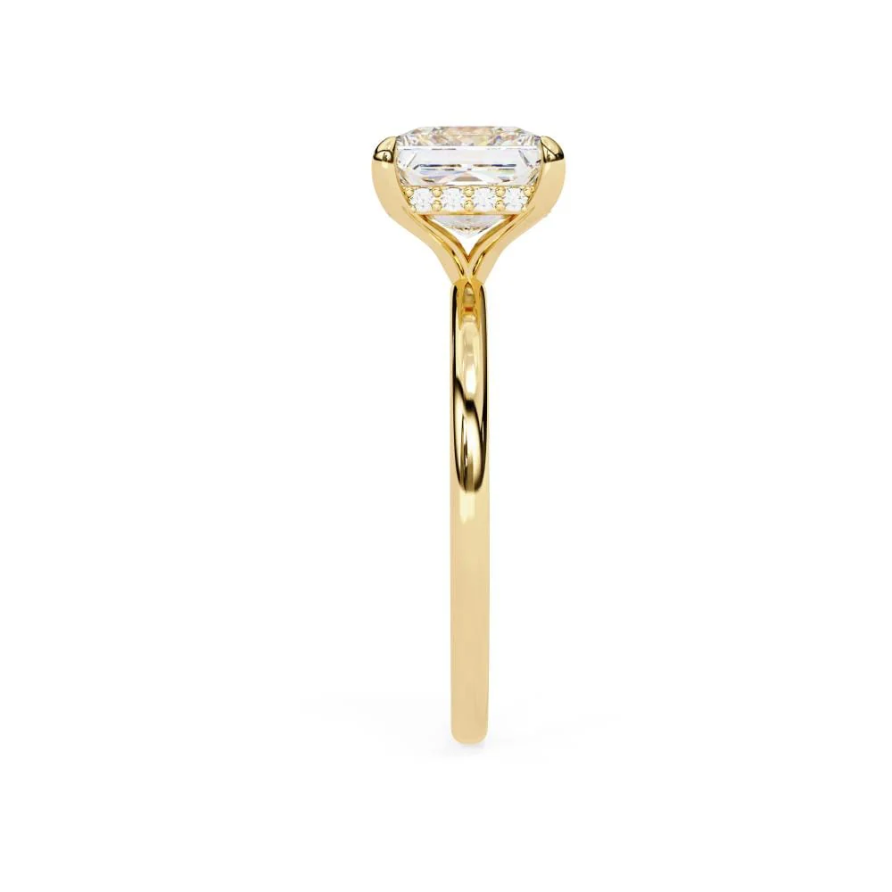 Princess Solitaire with Hidden Halo Engagement ring - Image 6