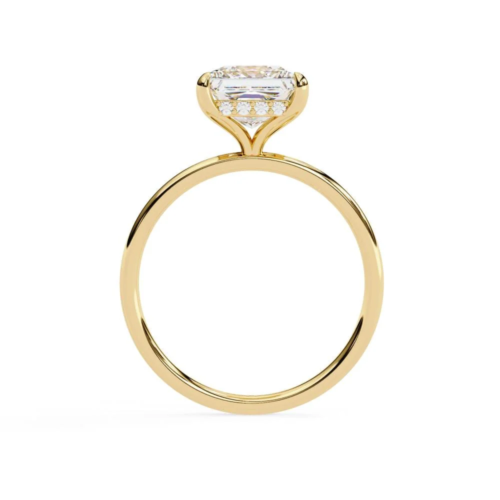 Princess Solitaire with Hidden Halo Engagement ring - Image 7