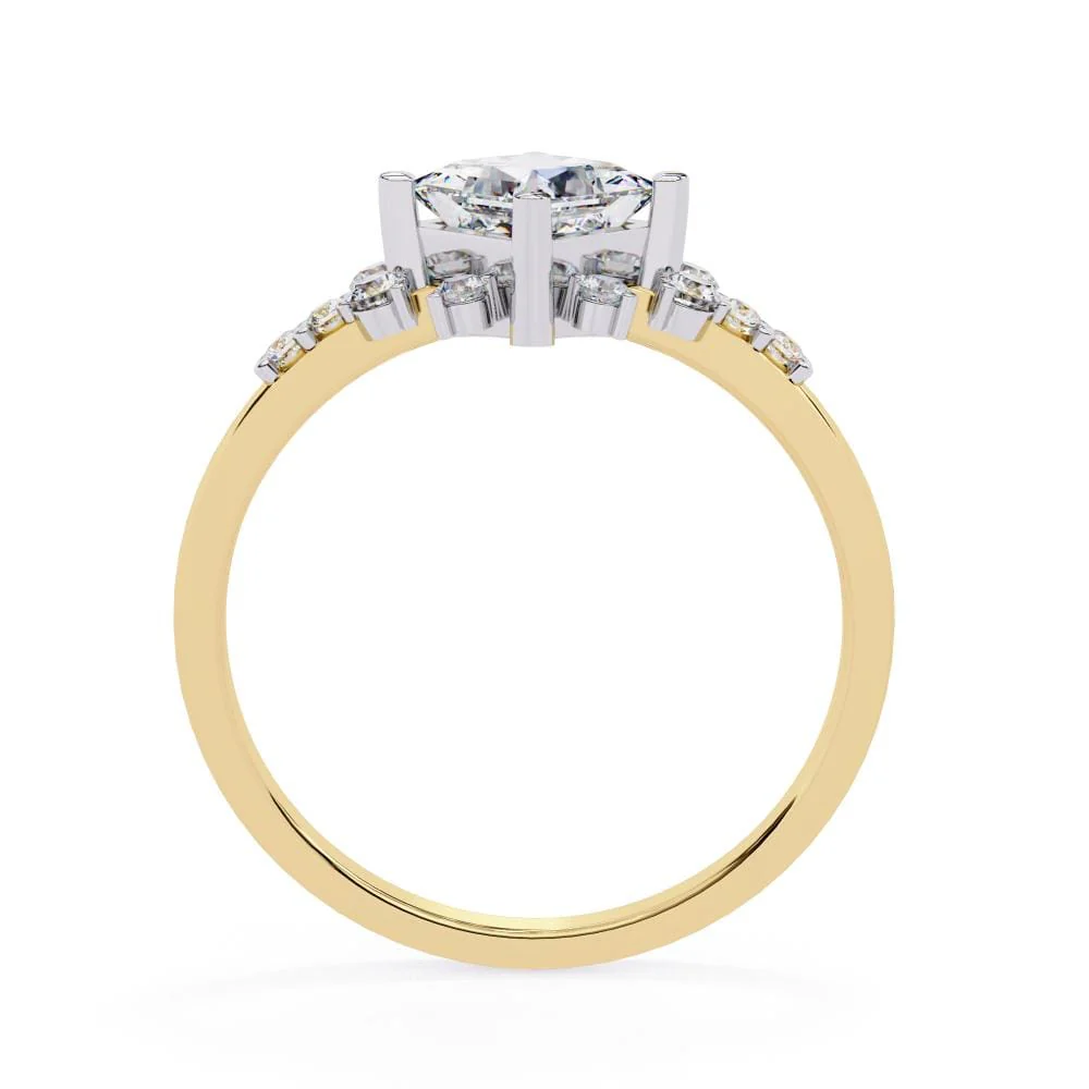 Princess with Accent Stone Engagement ring - Image 6