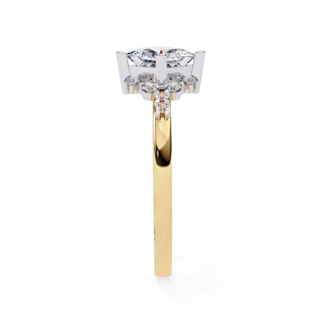 Princess with Accent Stone Engagement ring - Image 7