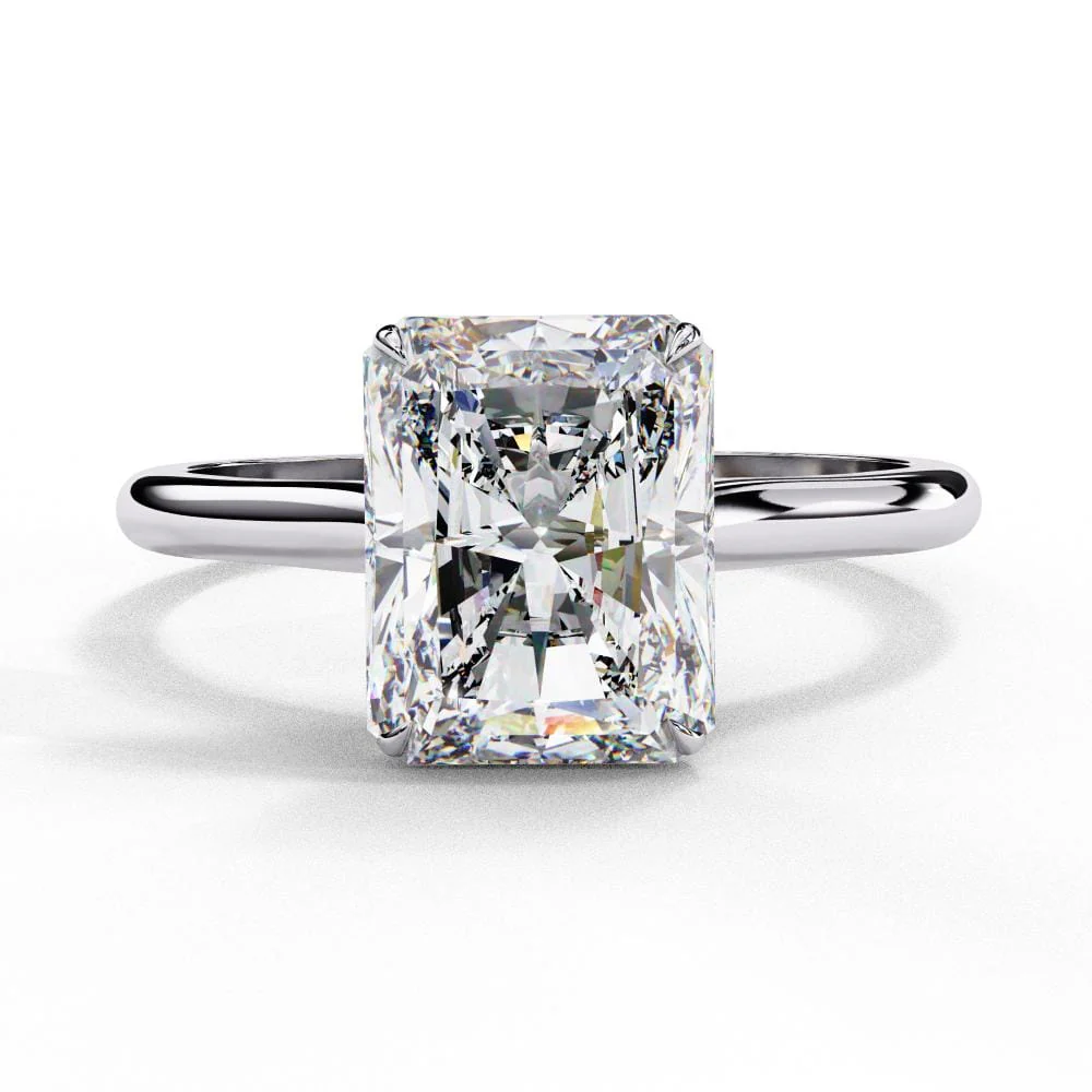 Radiant 4 Claw Solitaire Engagement ring - Image 3