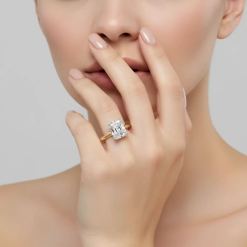 Radiant 4 Claw Solitaire Engagement ring - Image 4