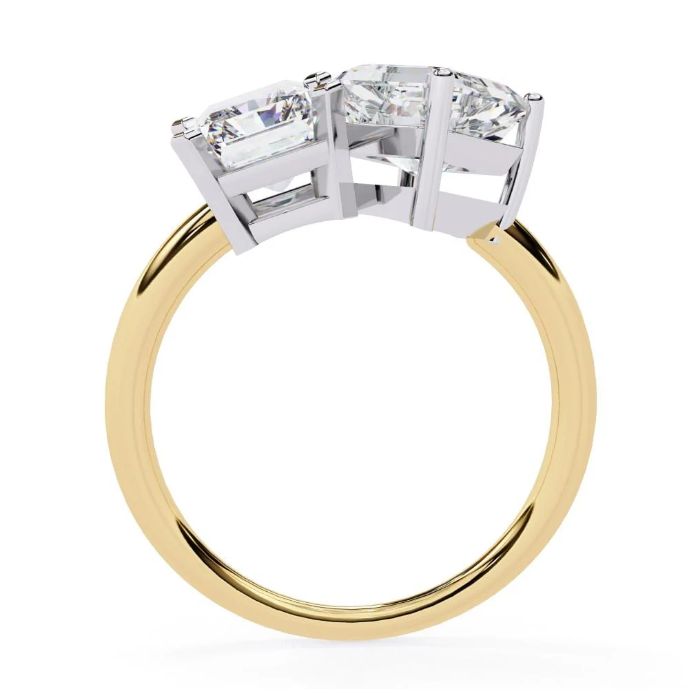 Radiant & Asscher Toi et Moi Engagement ring - Image 6