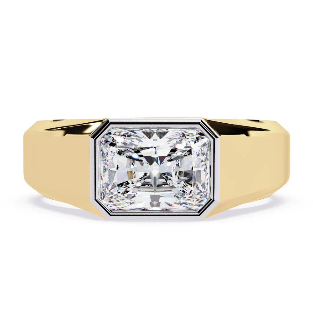 Radiant Bezel Set Wedding Band