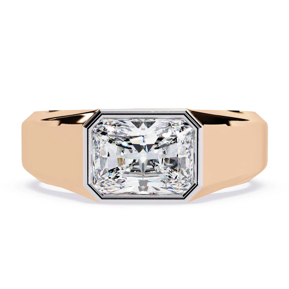 Radiant Bezel Set Wedding Band - Image 2