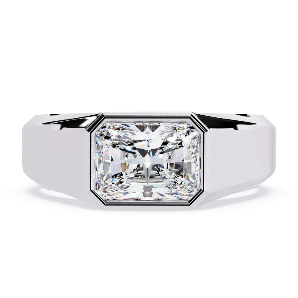 Radiant Bezel Set Wedding Band - Image 3