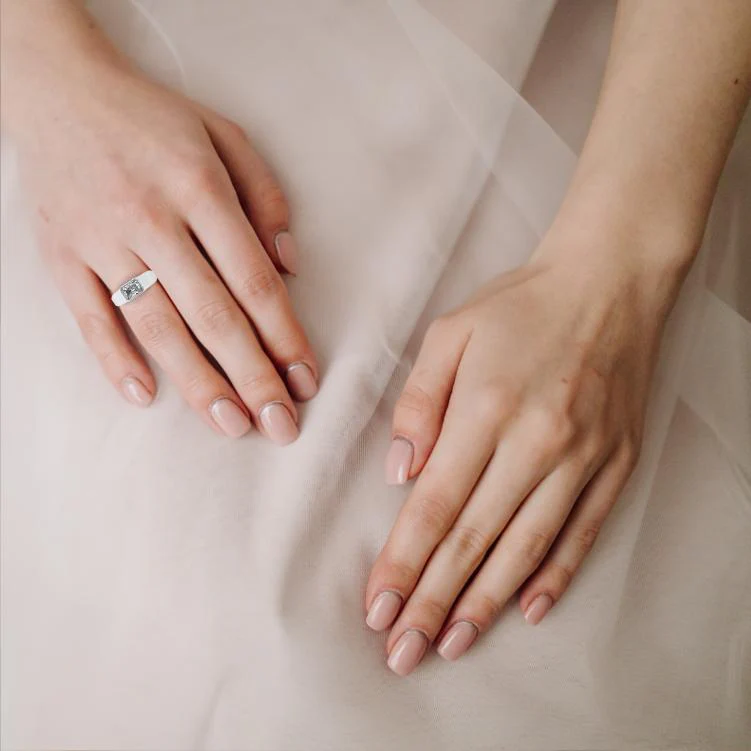 Radiant Bezel Set Wedding Band - Image 4