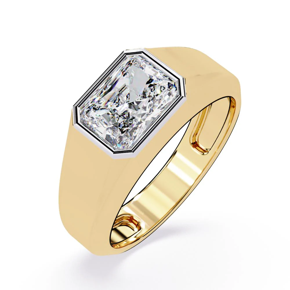 Radiant Bezel Set Wedding Band - Image 5