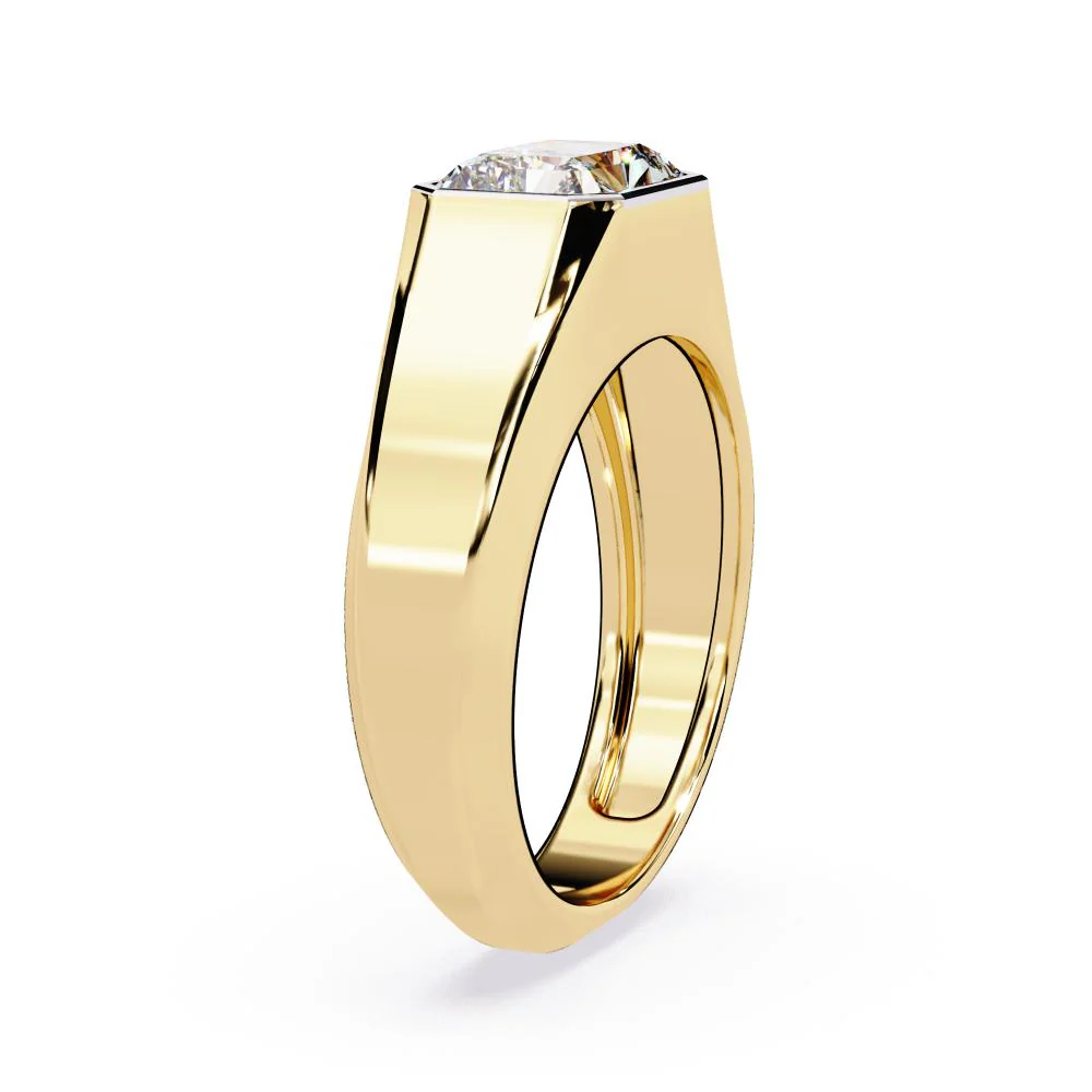 Radiant Bezel Set Wedding Band - Image 6