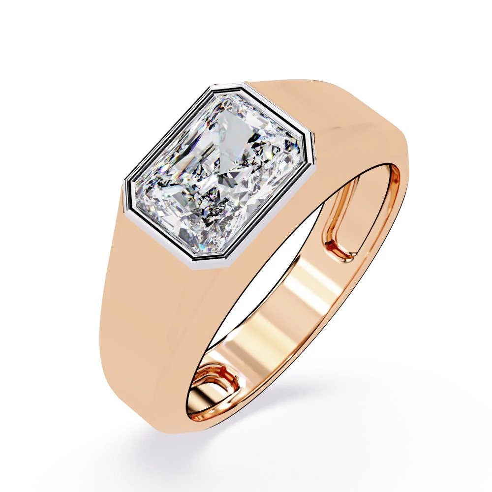 Radiant Bezel Set Wedding Band - Image 8