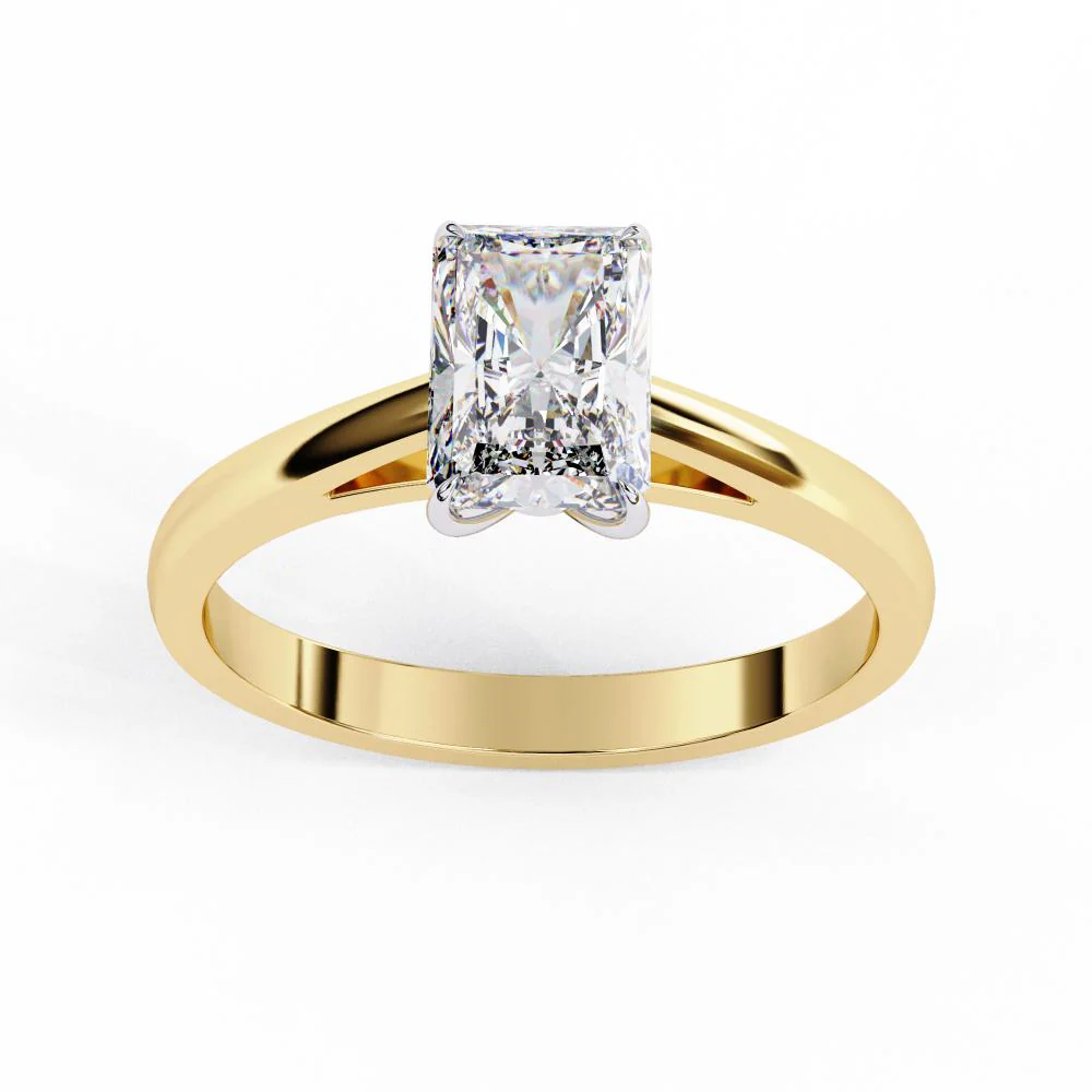 Radiant Solitaire Cathedral Engagement Ring - Image 5