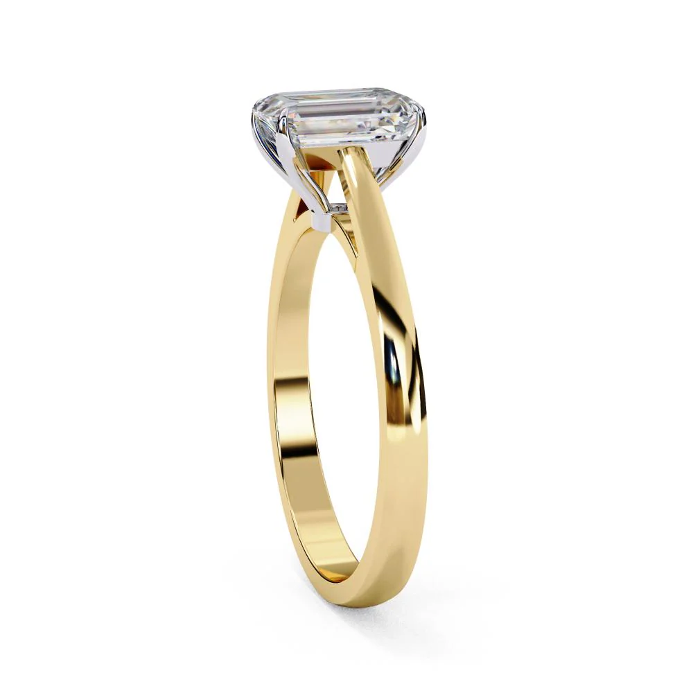 Radiant Solitaire Cathedral Engagement Ring - Image 7