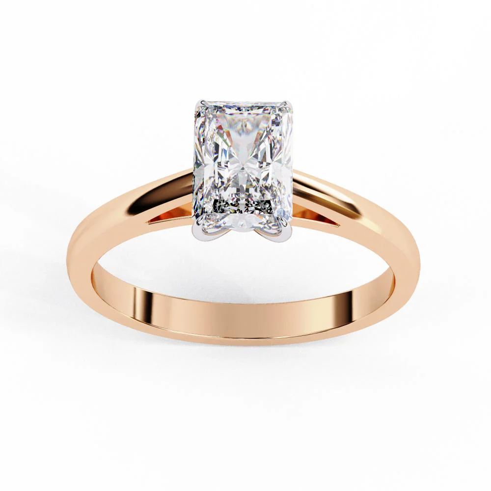 Radiant Solitaire Cathedral Engagement Ring - Image 8