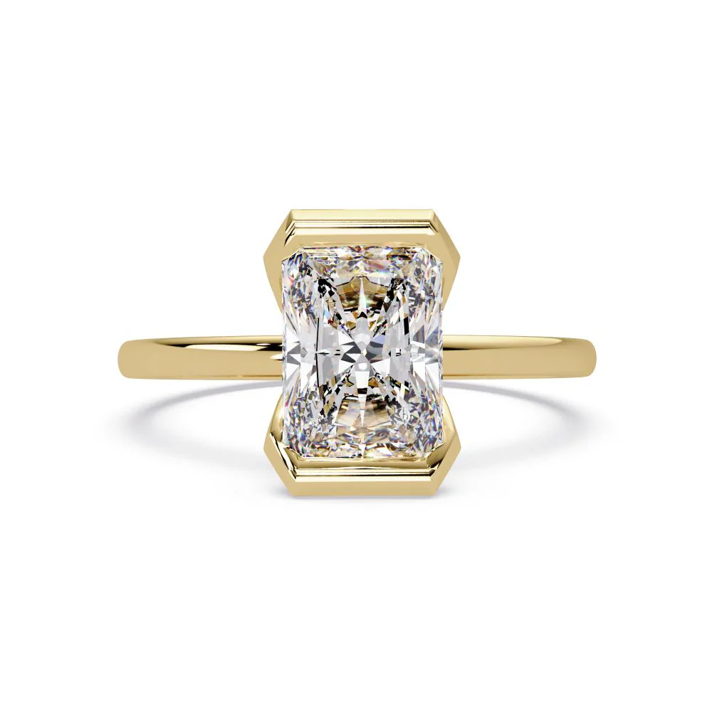 Radiant Half Bezel engagement ring
