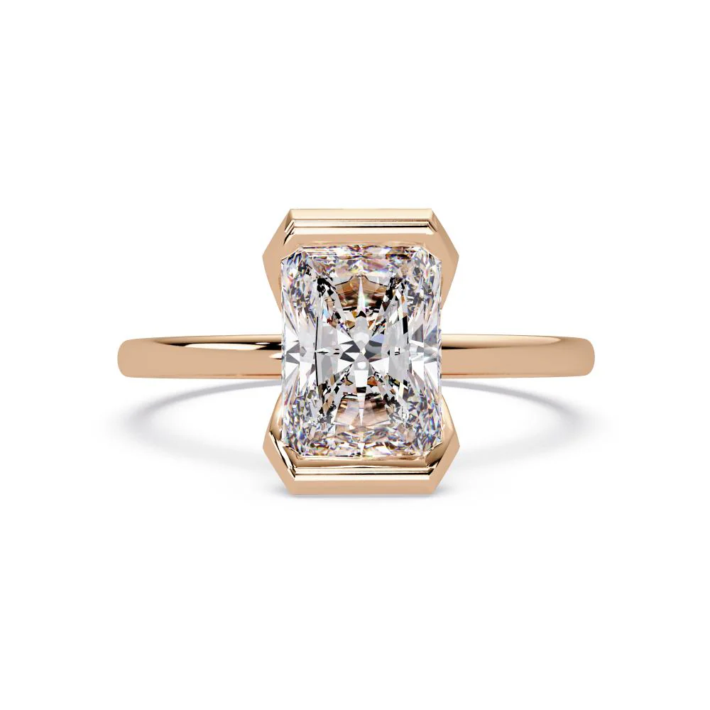 Radiant Half Bezel engagement ring - Image 2
