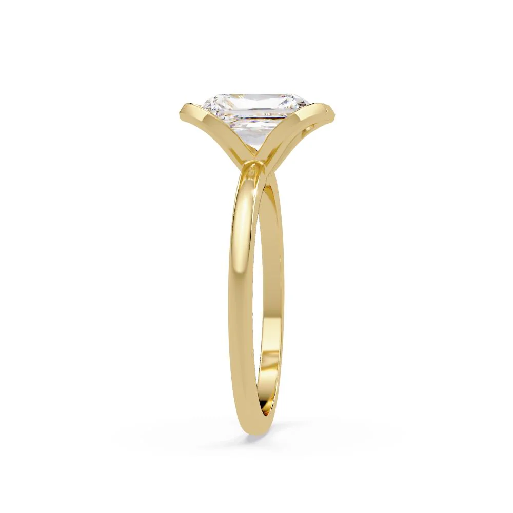 Radiant Half Bezel engagement ring - Image 6