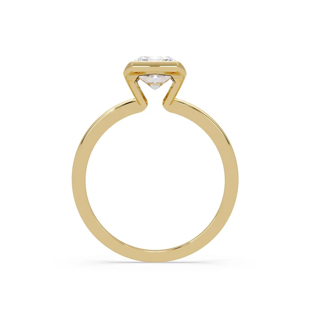 Radiant Half Bezel engagement ring - Image 7