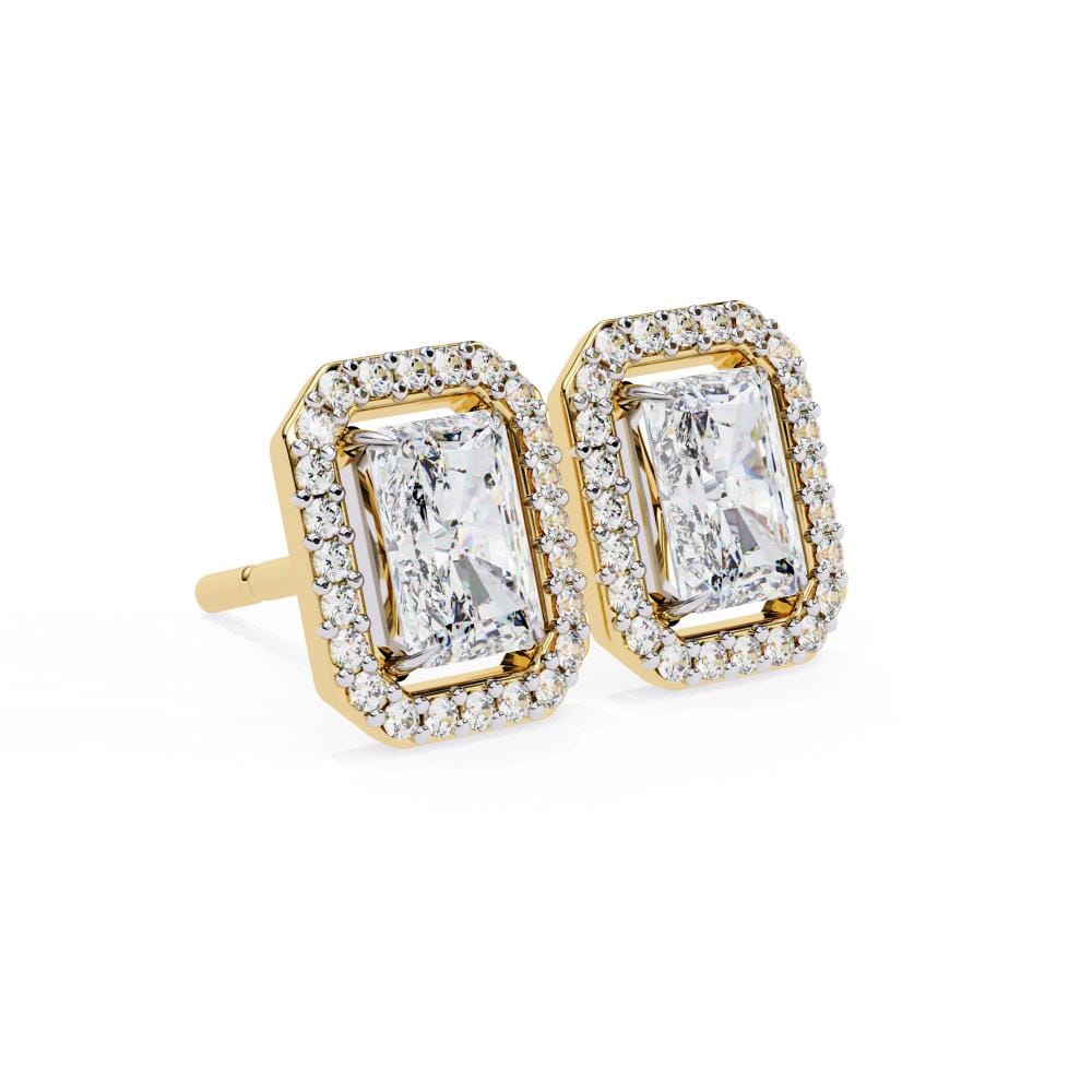 Radiant Halo Style Stud Earrings - Image 6