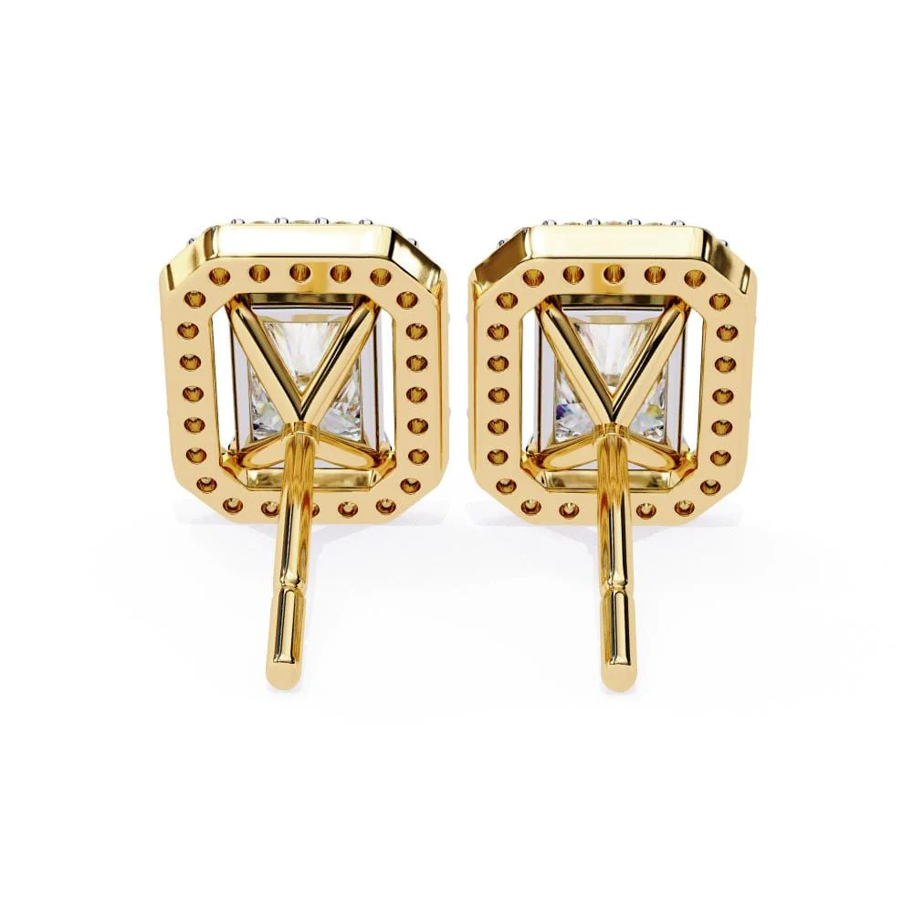 Radiant Halo Style Stud Earrings - Image 7