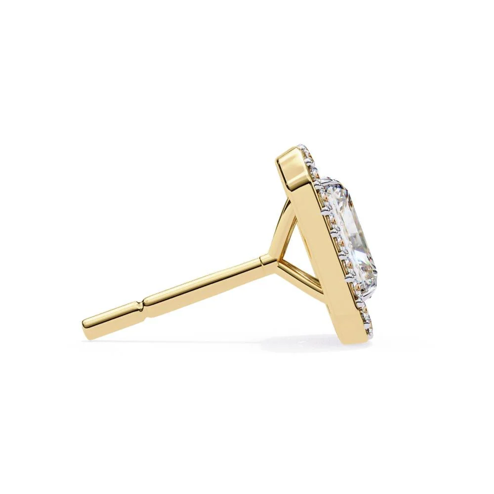 Radiant Halo Style Stud Earrings - Image 8