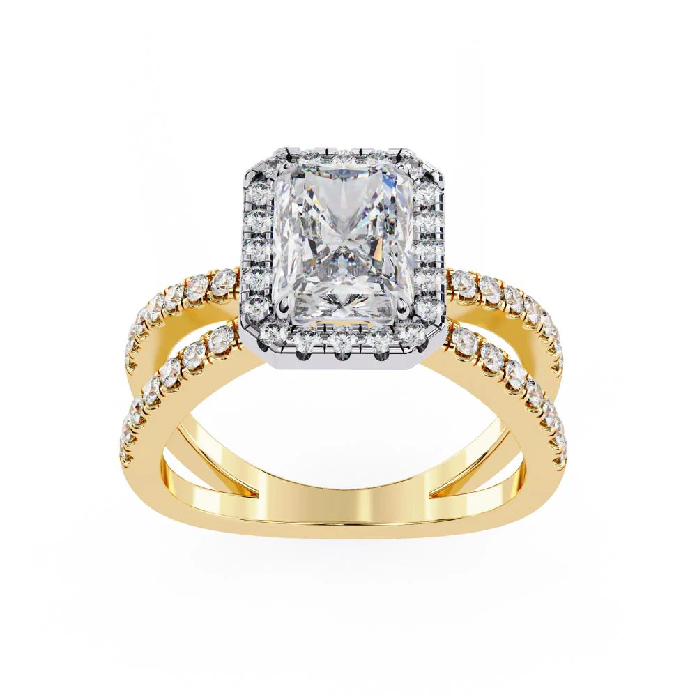 Radiant Halo With Split Shank Engagement Ring - Image 5