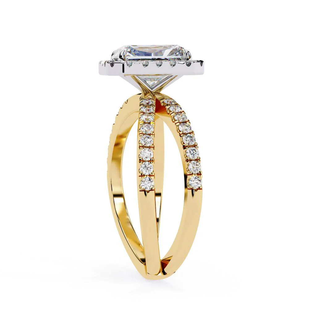 Radiant Halo With Split Shank Engagement Ring - Image 7
