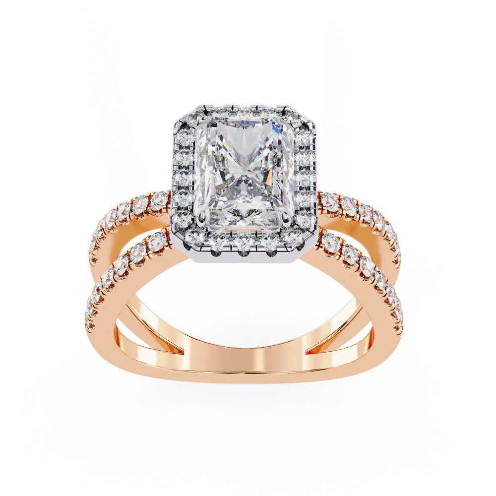 Radiant Halo With Split Shank Engagement Ring - Image 8
