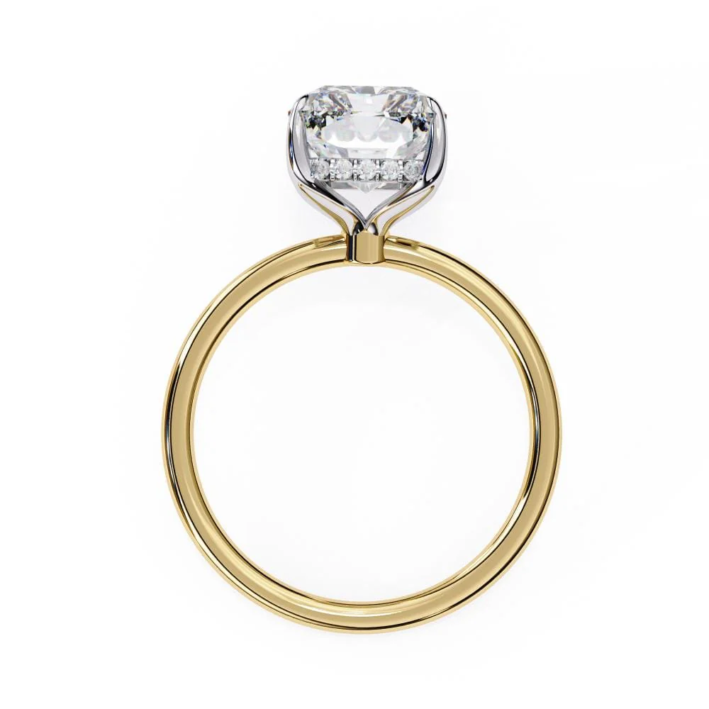 Radiant Solitaire with Hidden Halo Engagement ring - Image 6