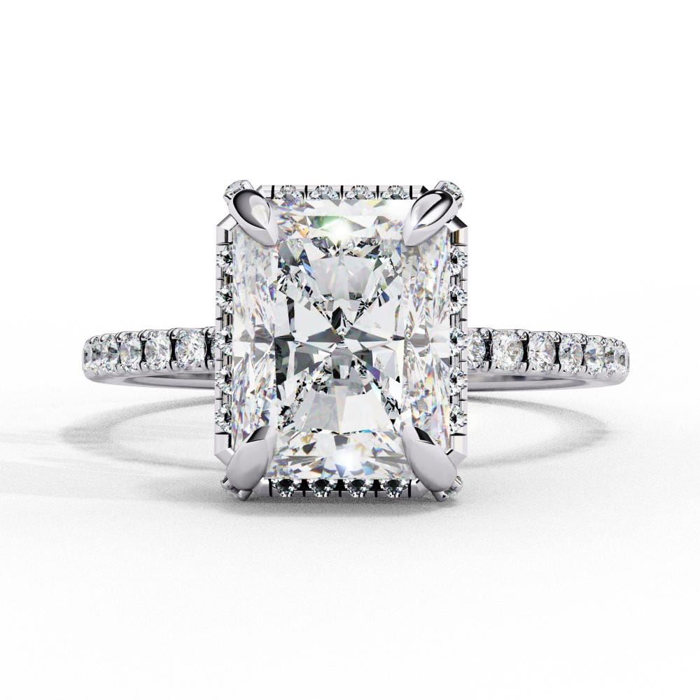 Radiant Modern Halo Engagement Ring - Image 3