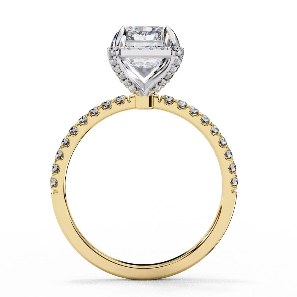 Radiant Modern Halo Engagement Ring - Image 5
