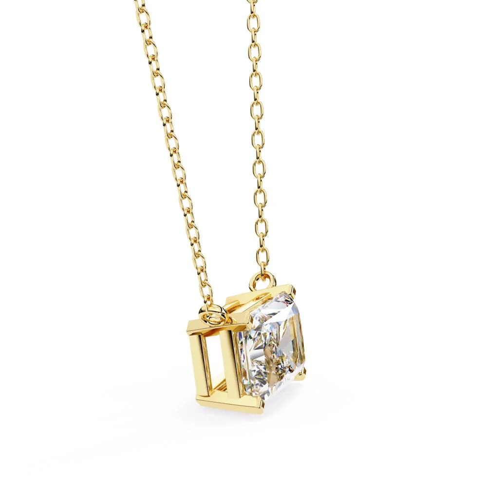 Radiant Solitaire Pendant with Chain - Image 6