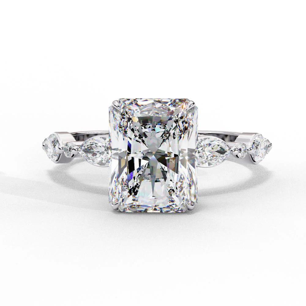 Radiant Solitaire With Accent Engagement Ring - Image 3