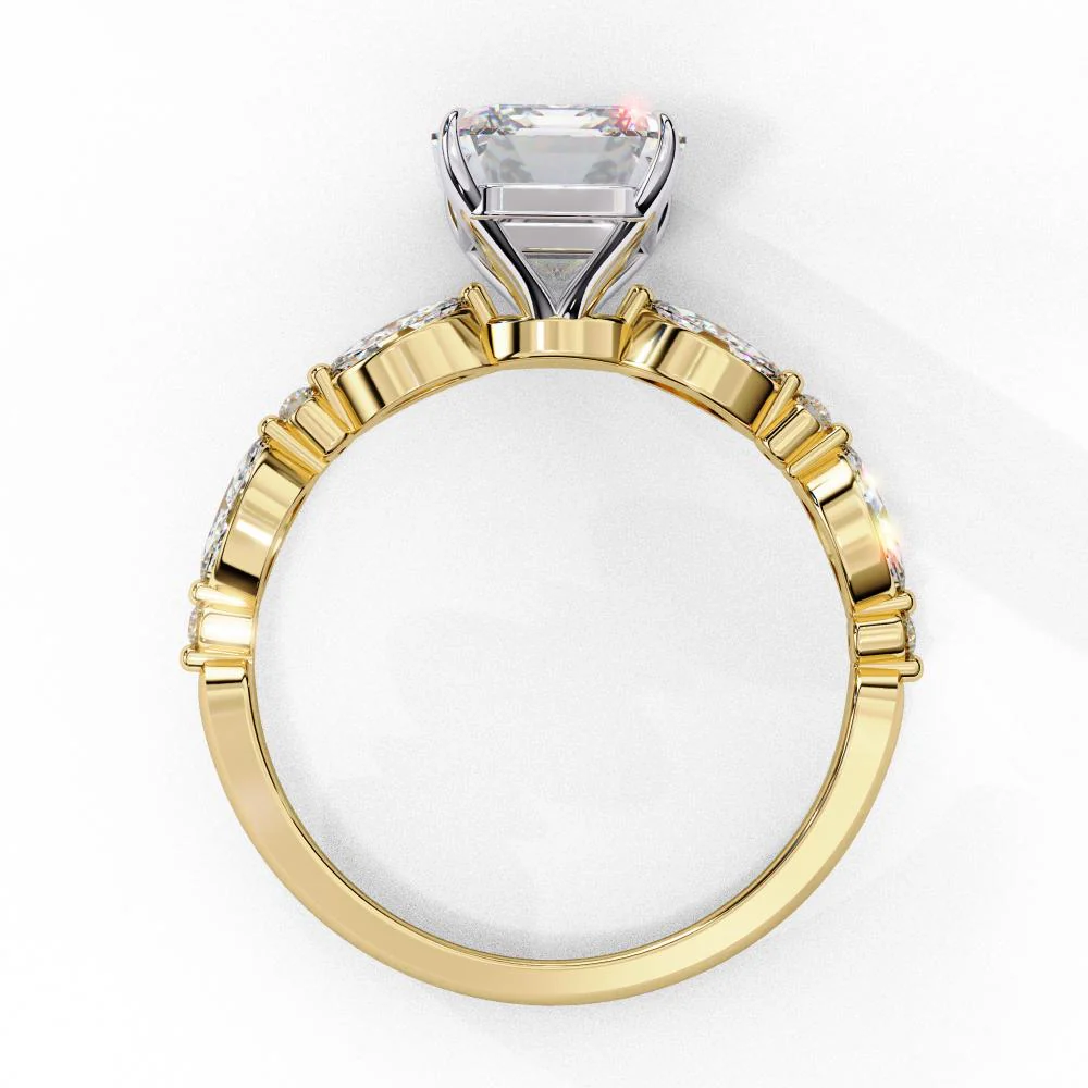 Radiant Solitaire With Accent Engagement Ring - Image 6