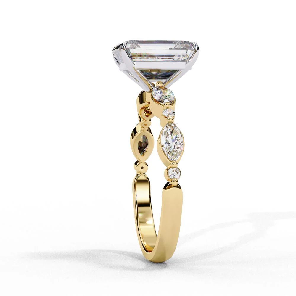 Radiant Solitaire With Accent Engagement Ring - Image 7