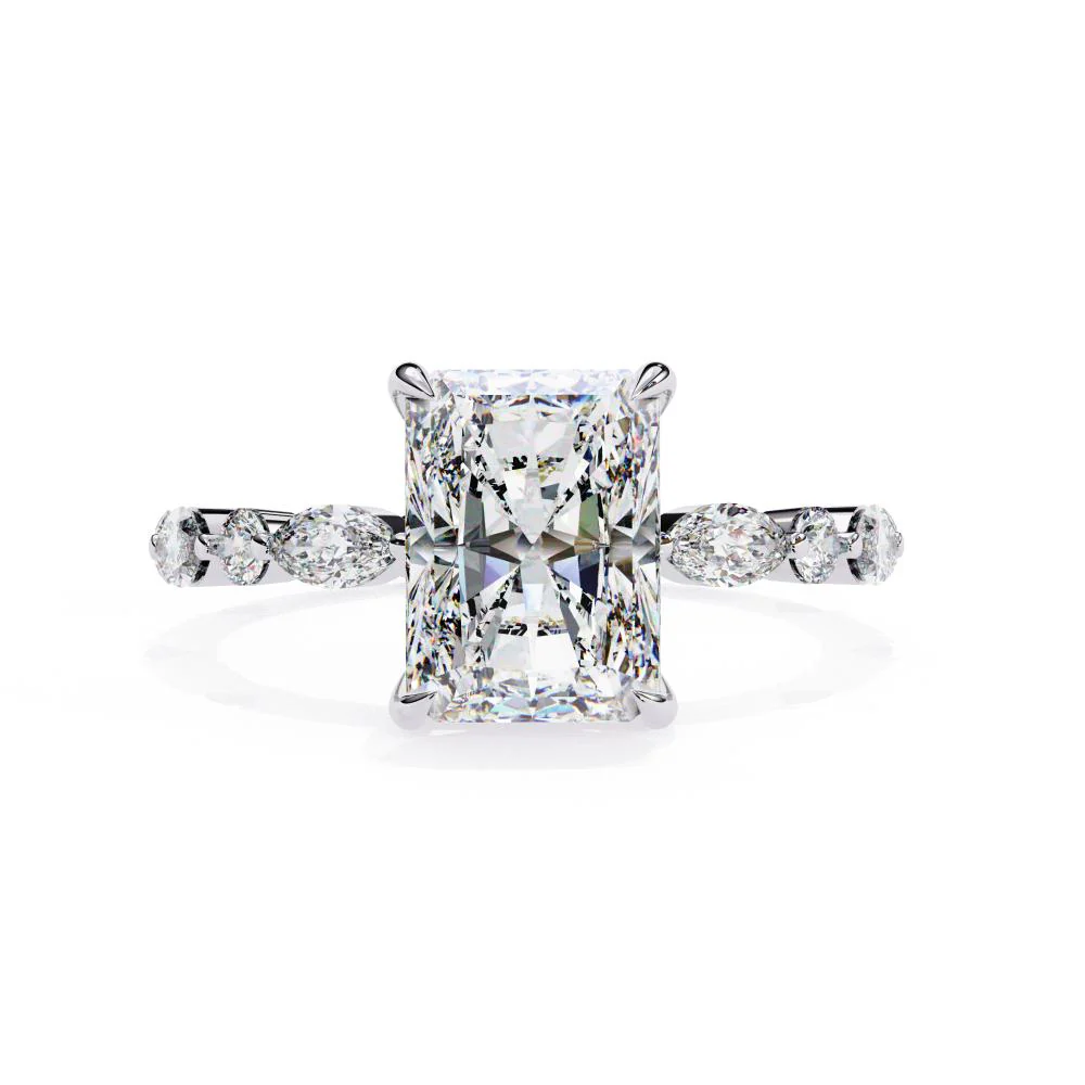 Radiant Solitaire with Full Eternity Engagement Ring - Image 3