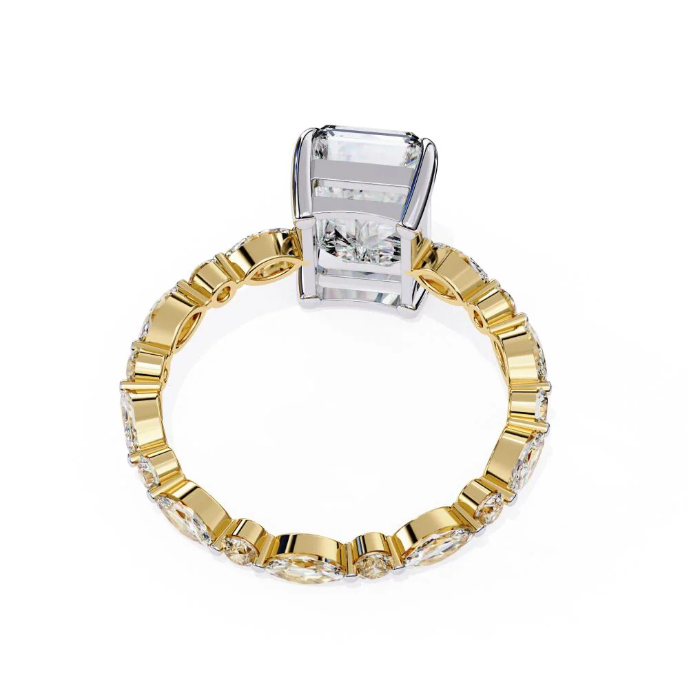 Radiant Solitaire with Full Eternity Engagement Ring - Image 5