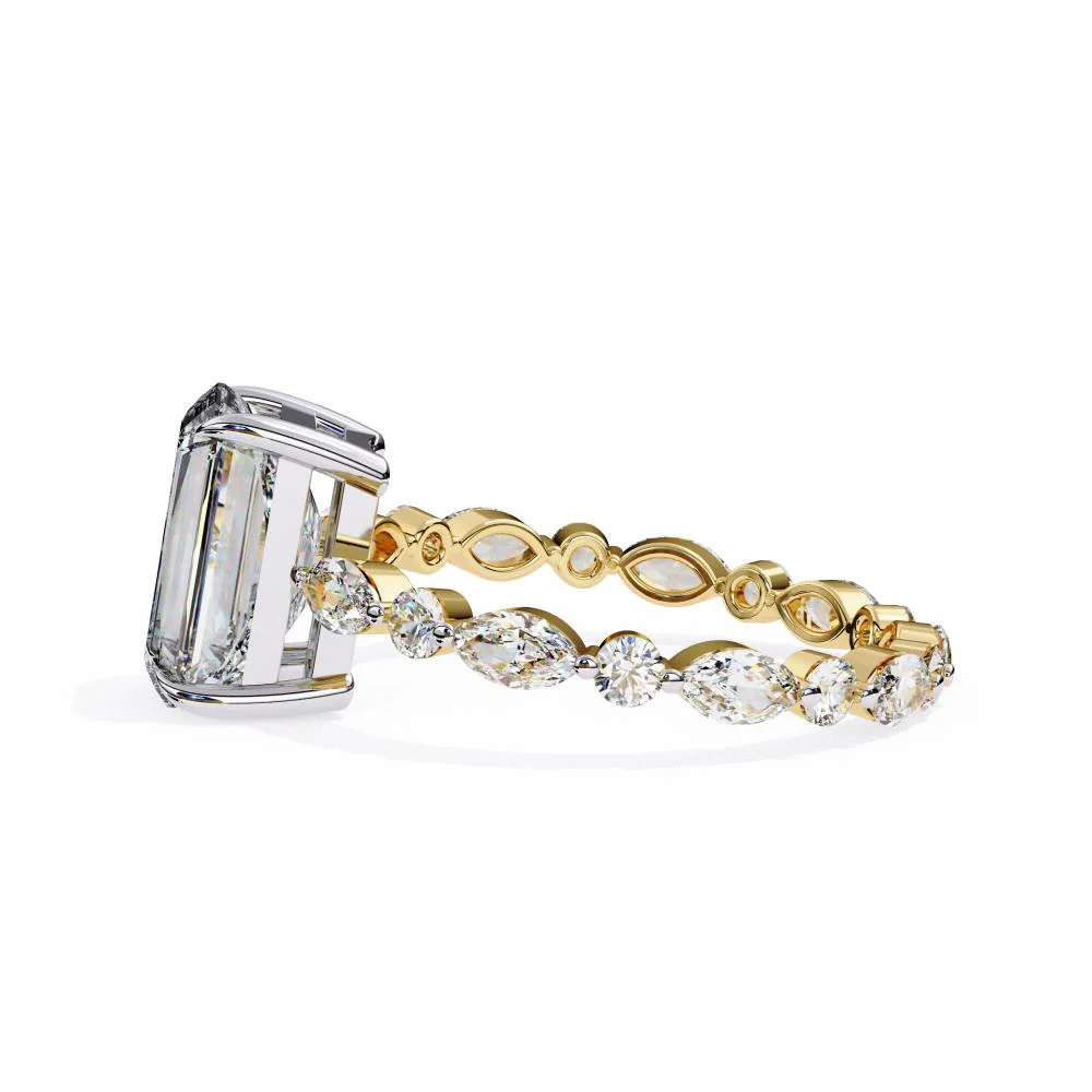 Radiant Solitaire with Full Eternity Engagement Ring - Image 6