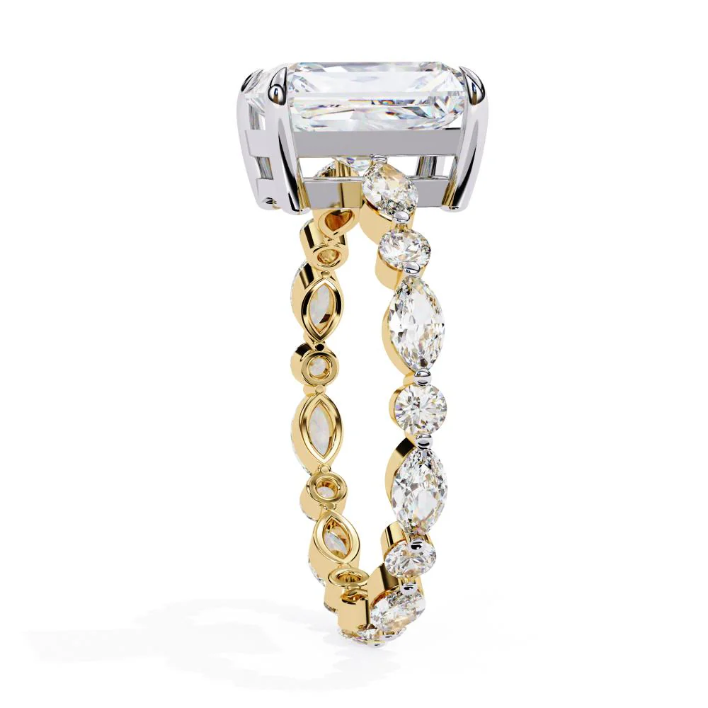 Radiant Solitaire with Full Eternity Engagement Ring - Image 7