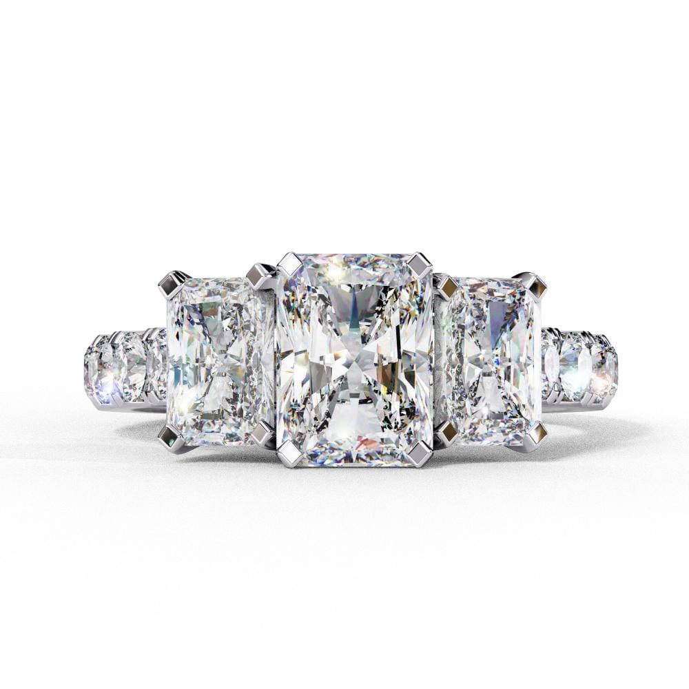 Radiant Three Stone Engagement Ring - Image 3