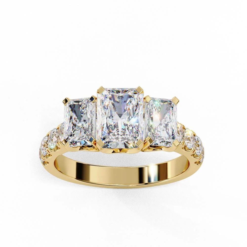 Radiant Three Stone Engagement Ring - Image 5