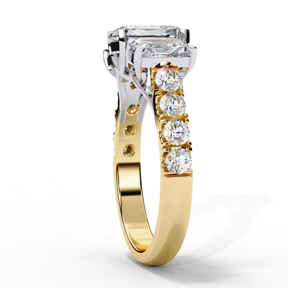 Radiant Three Stone Engagement Ring - Image 6