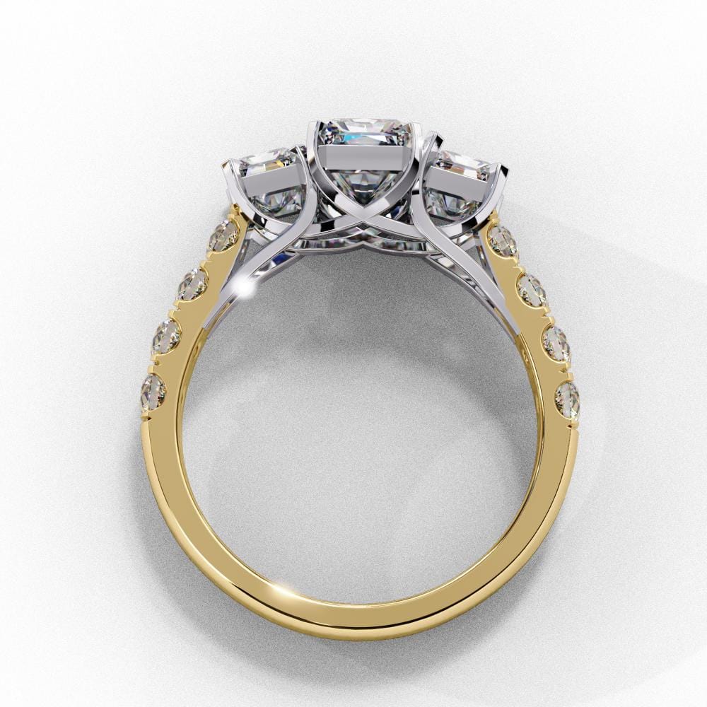 Radiant Three Stone Engagement Ring - Image 7