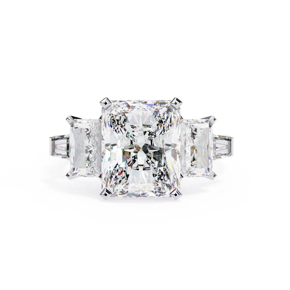 Radiant Three Stone with Euro Shank Engagement Ring - Image 3