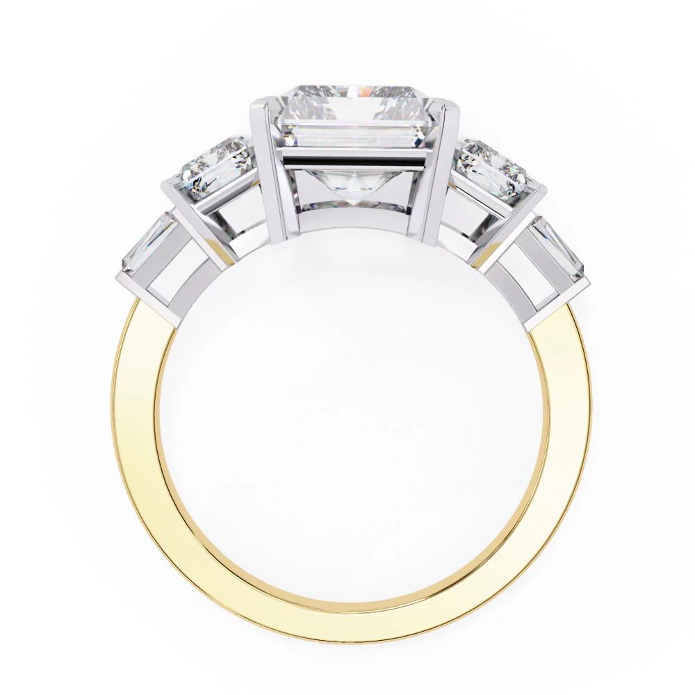 Radiant Three Stone with Euro Shank Engagement Ring - Image 6
