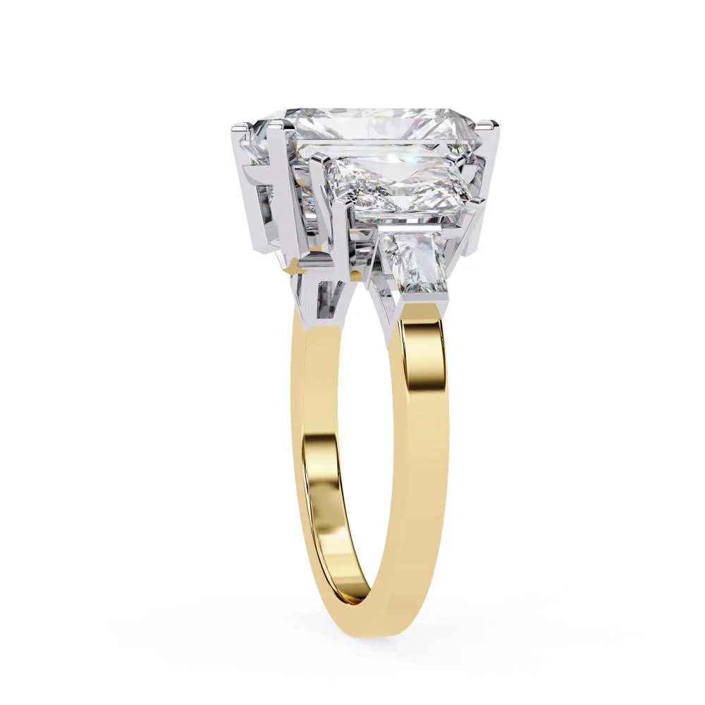 Radiant Three Stone with Euro Shank Engagement Ring - Image 7