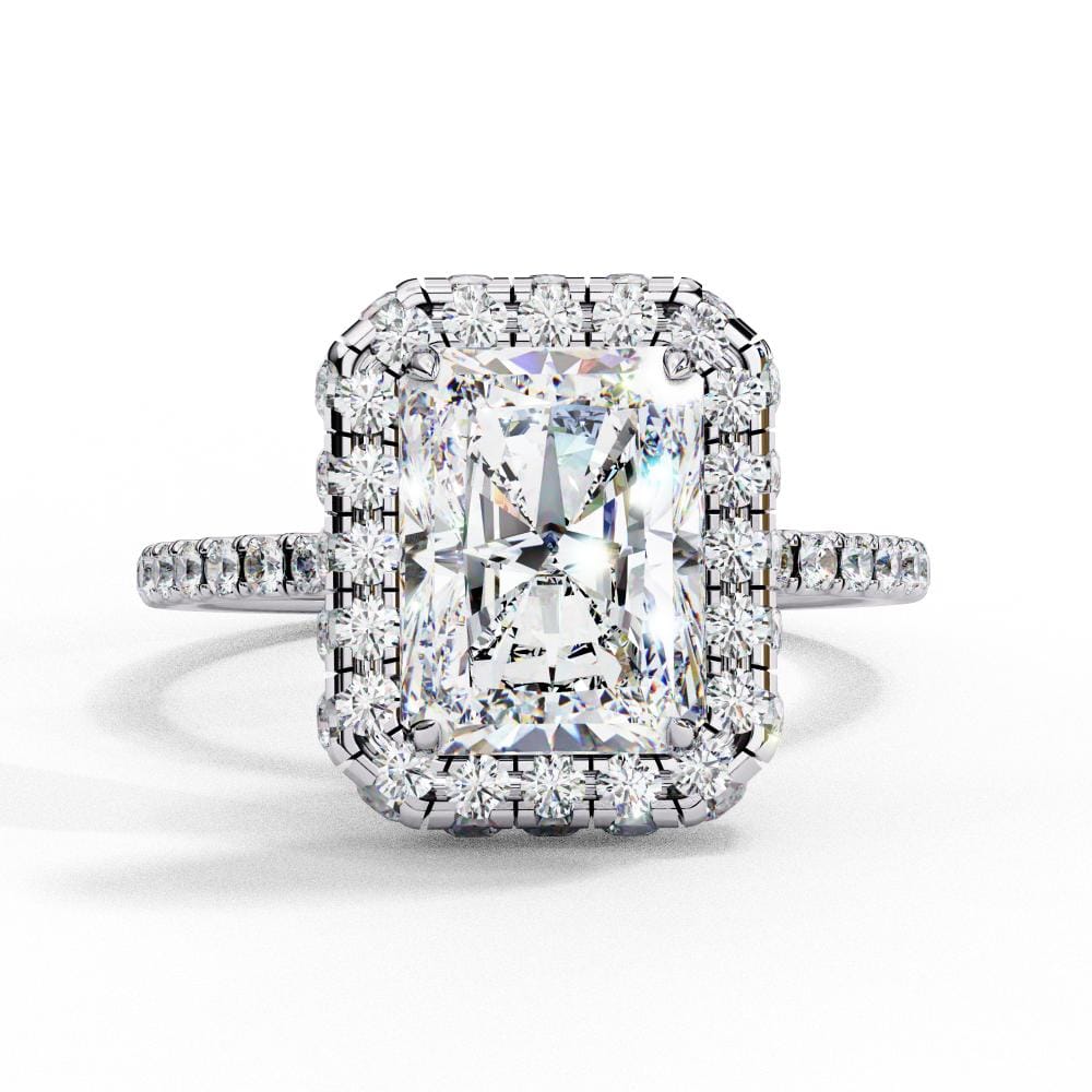 Radiant Unique Halo Engagement Ring - Image 3
