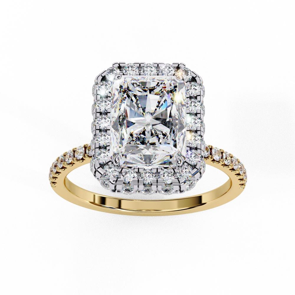 Radiant Unique Halo Engagement Ring - Image 5